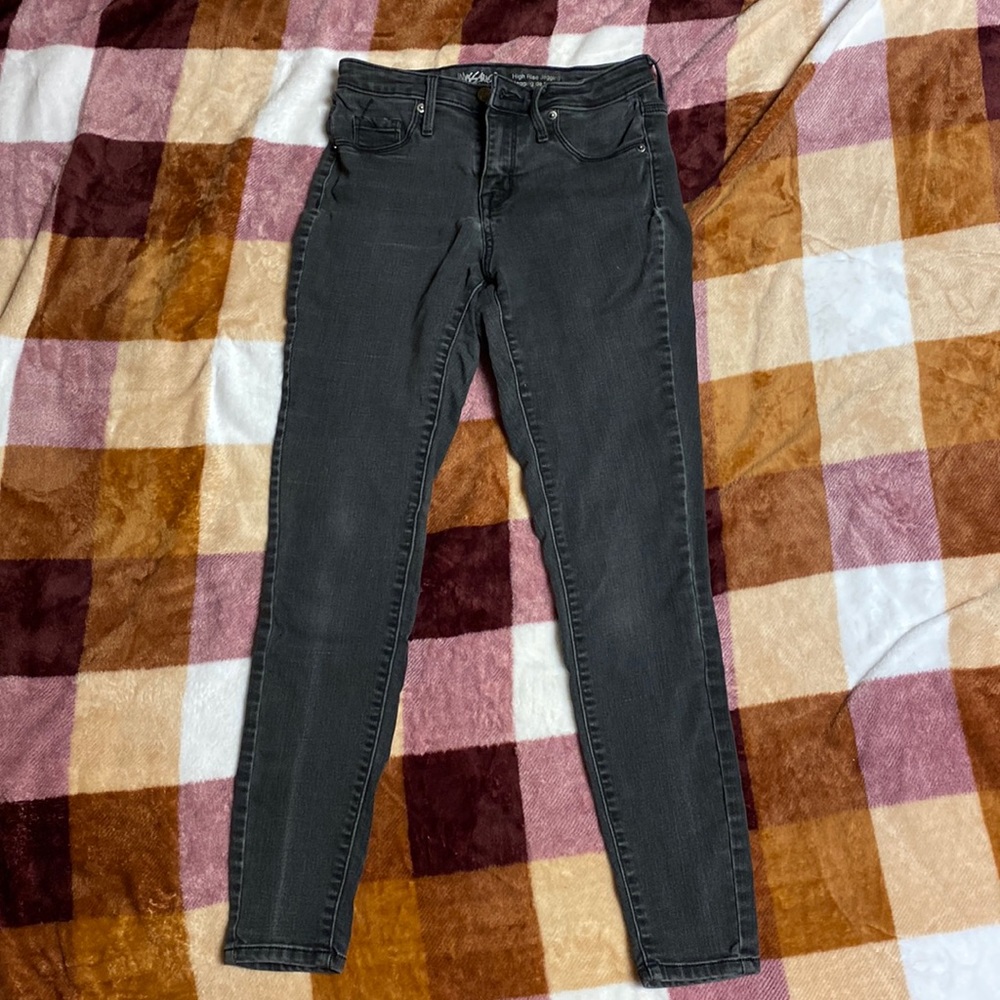 Mossimo Black/Grey High Waisted Jeggings Size 2